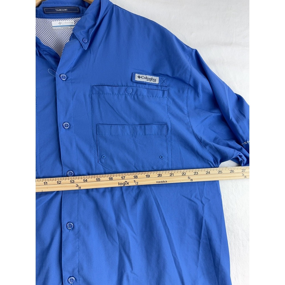 Columbia PFG Tamiami Shirt Mens XL Blue Omni-Shade‎ Fishing Outdoor Performance - Picture 2 of 8